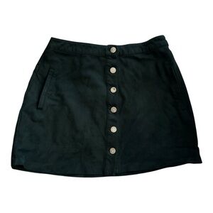 Forever 21 Dark Green Button Front Mini Skirt - Size L - A-Line Style